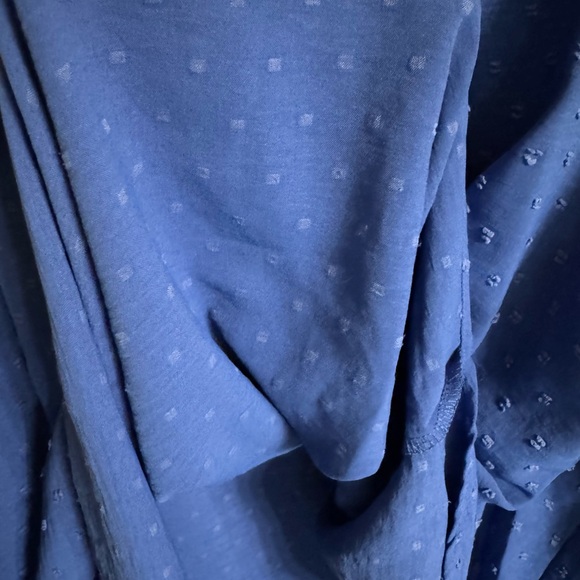 NWT royal blue long sleeve tunic, ruffled collar, V neckline by YSYOKOW size XXL - Picture 9 of 14